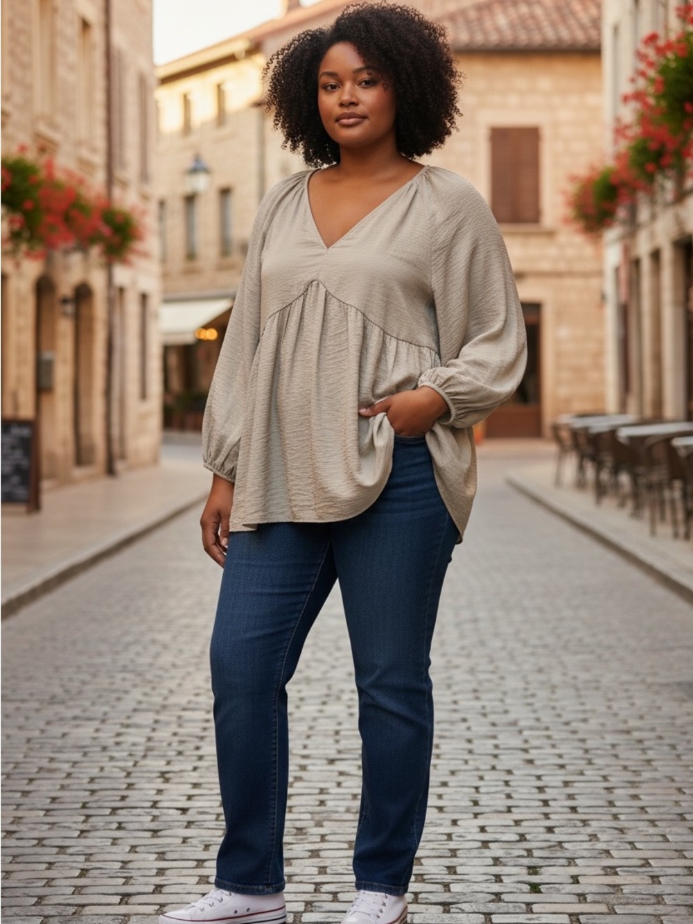 H&M Light Sage V-Neck Long Sleeve Women's Top/Dress SIZE XL - Picture 7 of 12